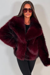 womens premium faux fur jacket with collar styledup uk