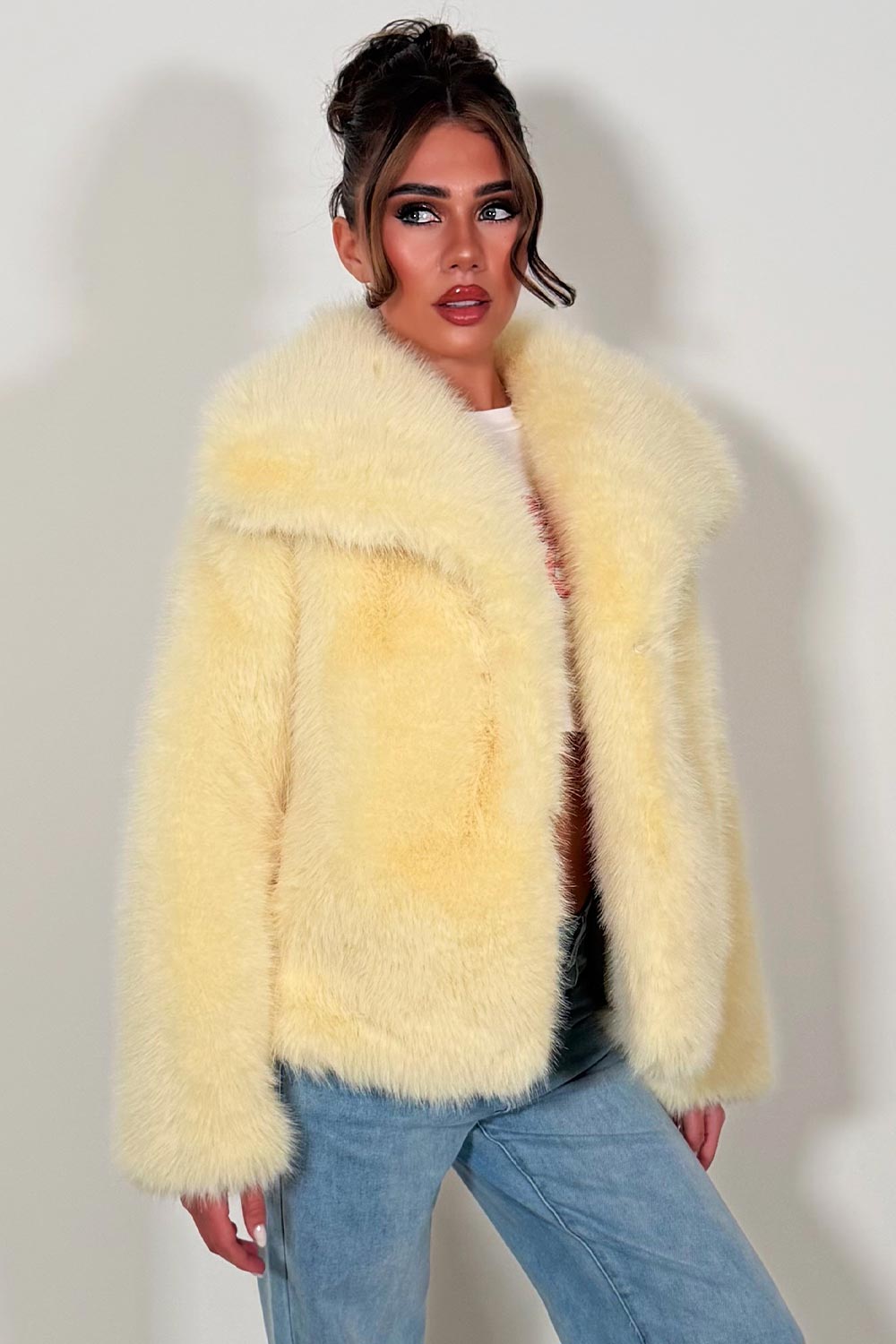 womens zara fur jacket styledup