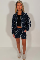 womens polka dot shorts and track jacket adidas co ord set uk sale styledup 