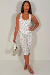 polka dot capri pants and corset top two piece going out date night outfit styledup uk