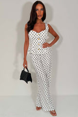 zara womens gold button top and trousers two piece polka dot co ord set going out occasion outfit for womens styledup uk