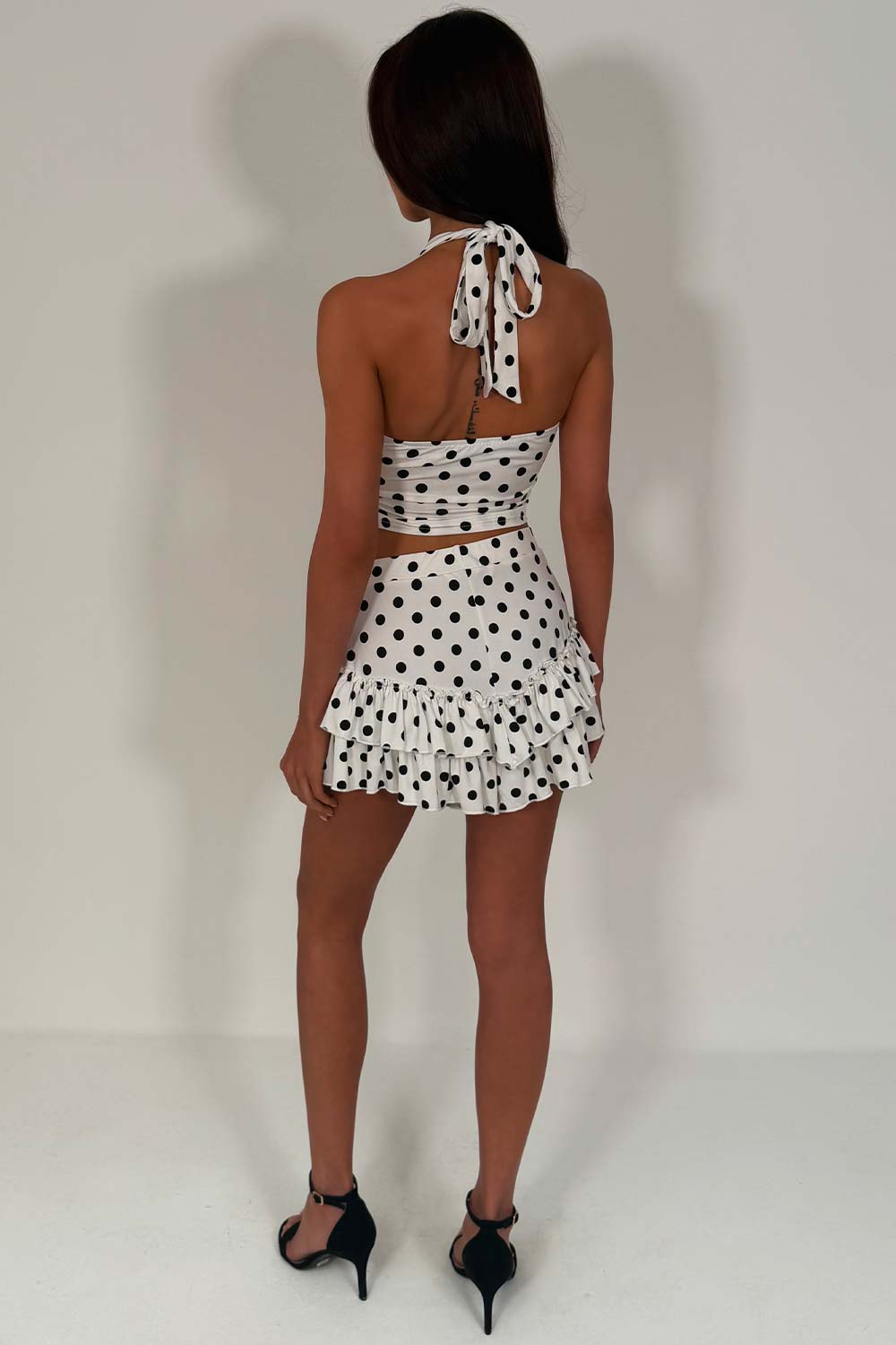 polka dot crop top and skort skirt two piece co ord set summer festival holiday outfit styledup