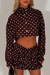 polka dot skort and crop jacket co ord set festival summer holiday outfit styledup