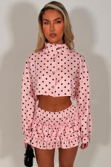 polka dot skort and crop jacket co ord set festival summer holiday outfit styledup
