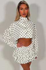 polka dot skort and crop jacket co ord set festival summer holiday outfit styledup