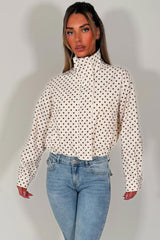 womens polka dot summer jacket festival wind breaker uk