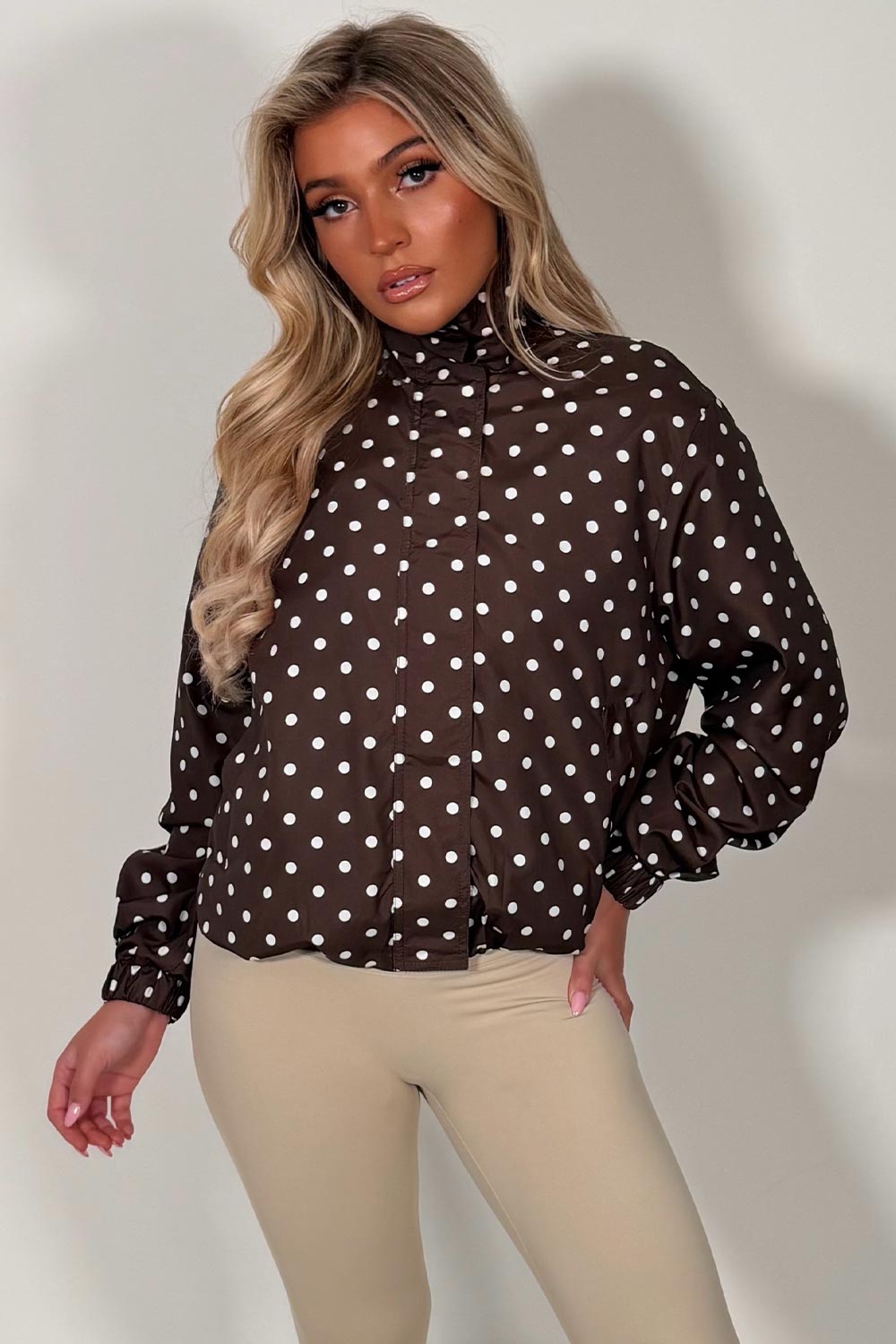 womens polka dot jacket windbreaker festival outfit styledup