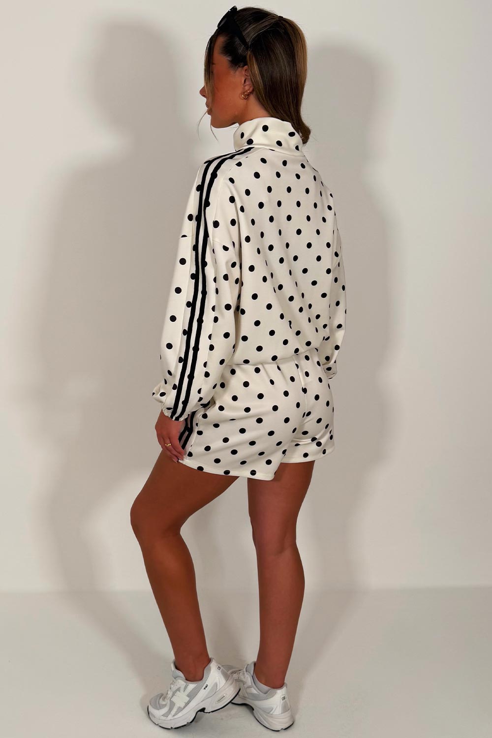 polka dot shorts and track jacket co ord shorts tracksuit set styledup 