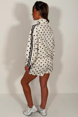 polka dot shorts and track jacket co ord shorts tracksuit set styledup 