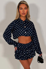 polka dot skort and ruffle frilly skort two piece outfit set going out summer holiday outfit styledup fashion