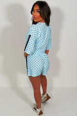 womens polka dot shorts tracksuit airport outfit for holidays styledup white fox uk