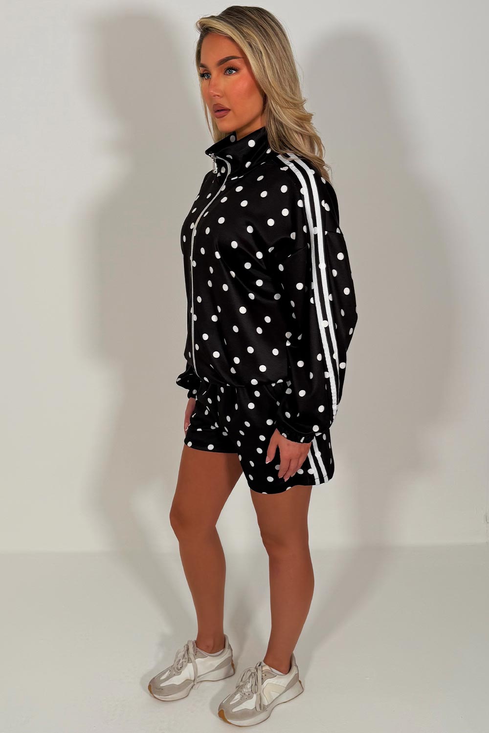 womens polka dot shorts and track top co ord adidas uk sale styledup 