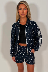 womens white polka dot shorts and top co ord set adidas uk sale styledup