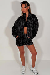 womens polka dot shorts and jacket two piece co ord set adidas uk
