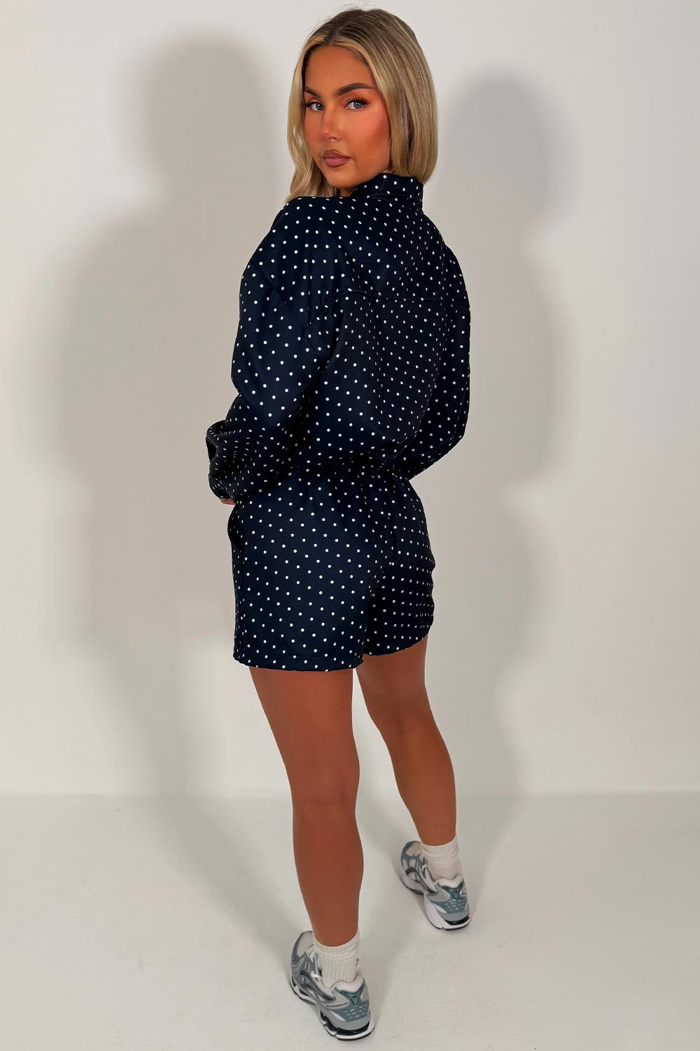 womens polka dot shorts and top co ord set styledup uk