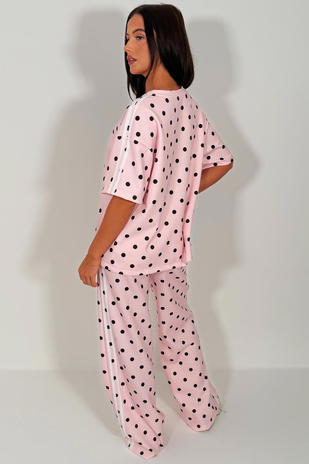 womens pink polka dot tracksuit lounge set sale uk styledup 