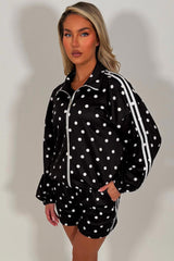 polka dot shorts and track jacket co ord shorts tracksuit set styledup 