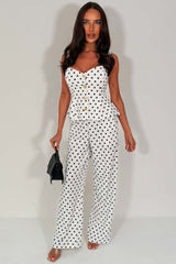 gold button top and waistcoat co ord going out occasion polka dot outfit for womens styledup uk