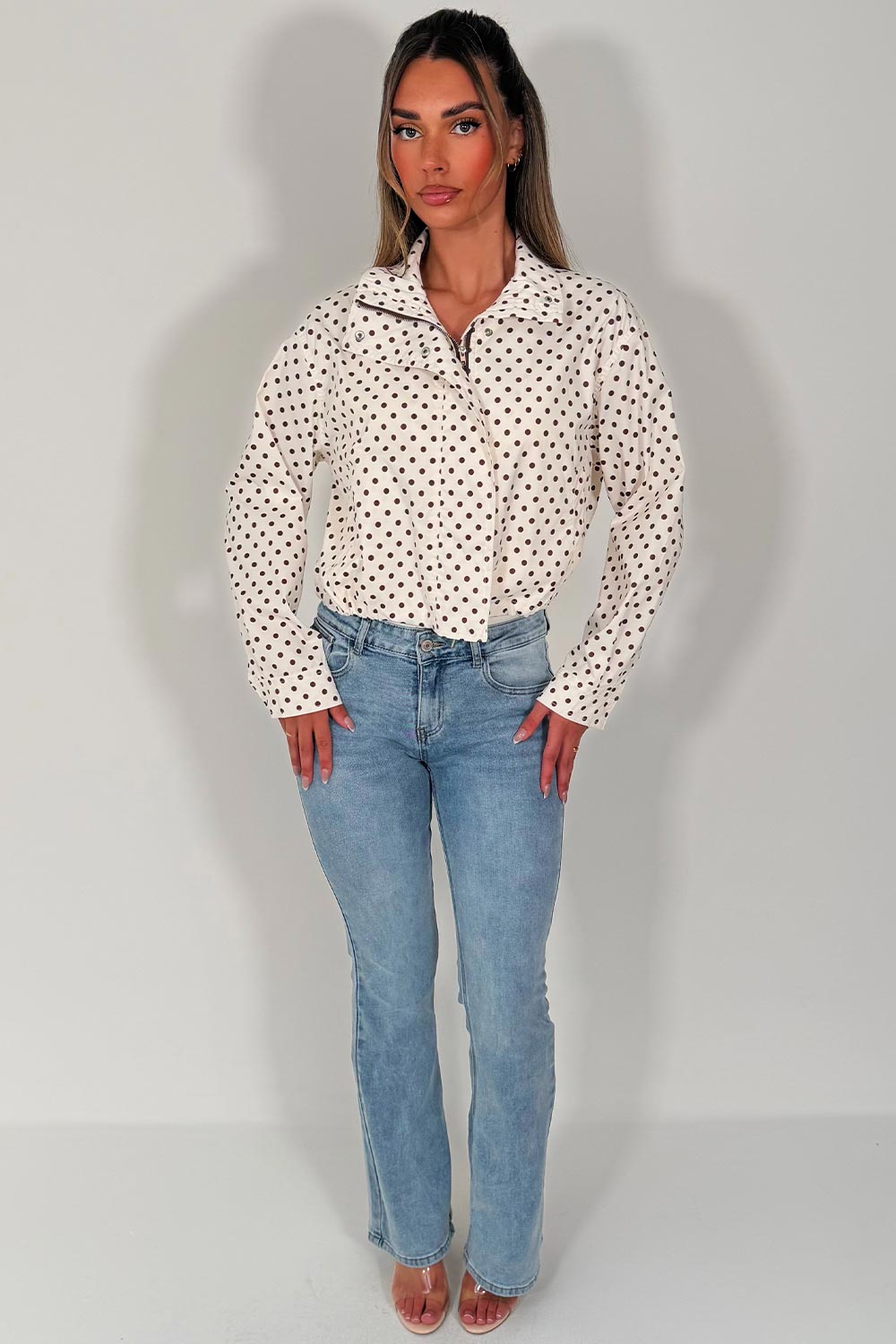 womens polka dot festival jacket for summer polka dot print sale