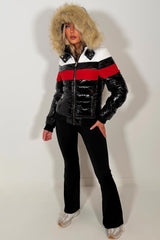 faux fur hod shiny puffer padded jacket styledup for womens outerwear 