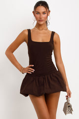 scoop neck puffball dress