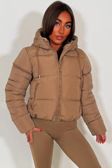 womens hooded padded puffer jacket uk