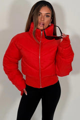 womens cropped atmosphere puffer jacket styledup uk