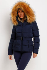 womens winter jacket with faux fur hood