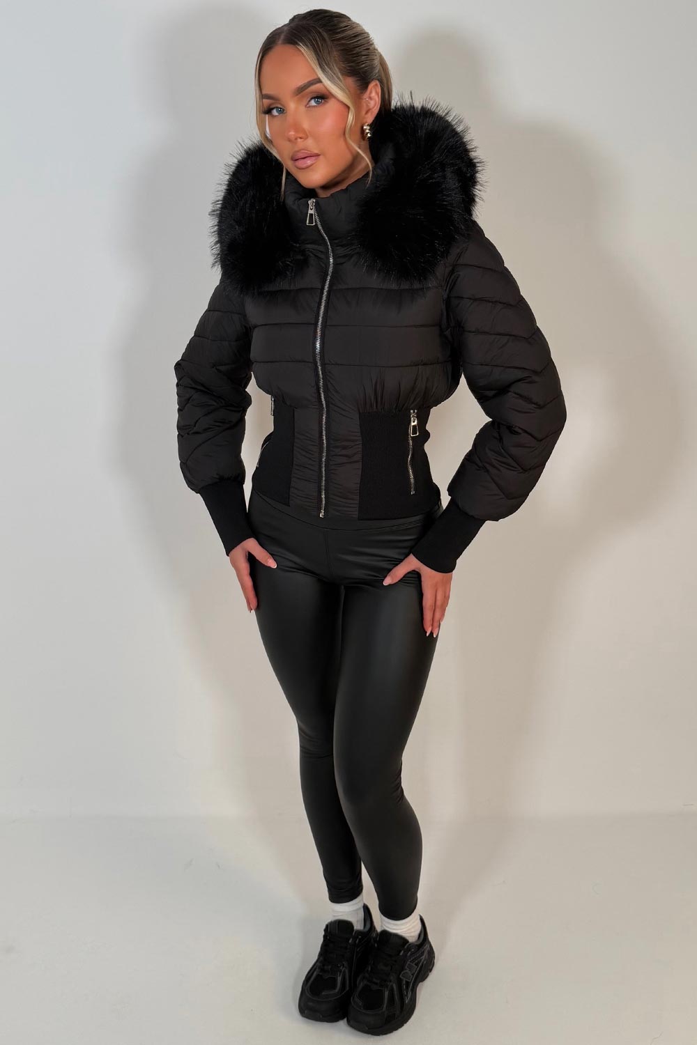 womens ski jacket with fur hood styledup uk
