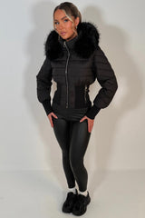 womens ski jacket with fur hood styledup uk