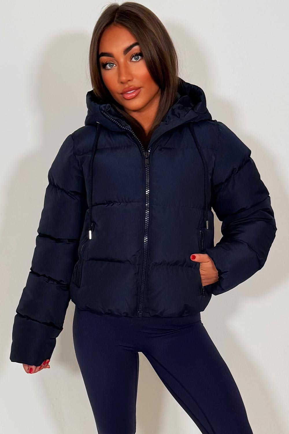 zara womens navy winter jacket sale