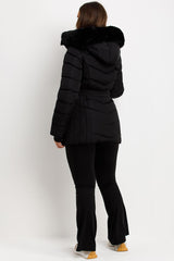 winter coat with belt for womens