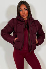 womens hooded padded puffer jacket uk