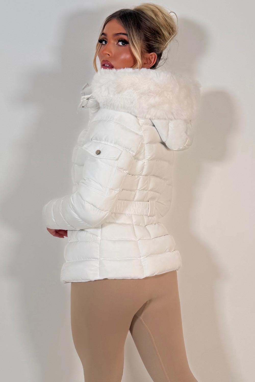 womens padded puffer winter jacket styledup uk