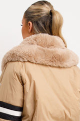 faux fur collar aviator jacket womens outerwear