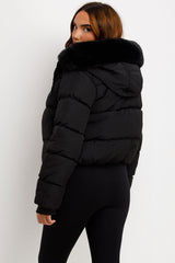 zara womens black puffer jacket