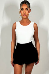 puff ball mini skirt with shirred high waist