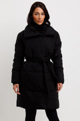 womens black padded puffer duvet coat black