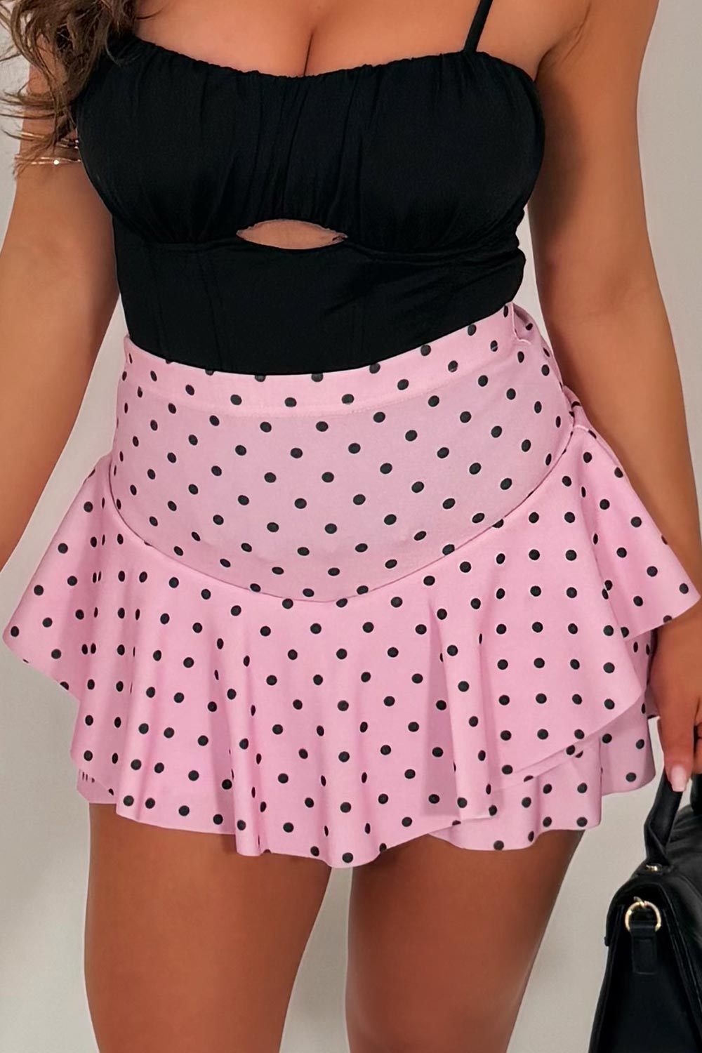 polka dot mini skirt built in shorts uk styledup
