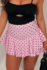 polka dot mini skirt built in shorts uk styledup