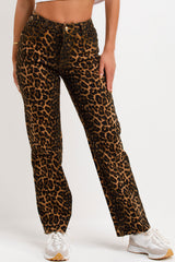 leopard print jeans womens