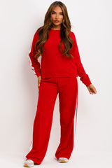 side stripe loungewear set womens