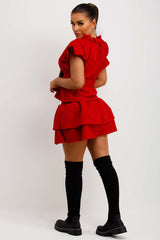 womens rara frilly quilted skirt and top co ord set 