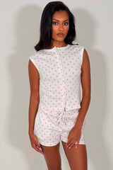 polka dot short tracksuit styledup
