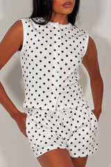 polka dot short tracksuit styledup