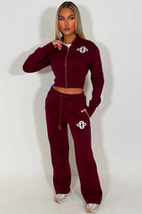 womens crop corset hoodie and joggers two piece loungewear co ord couture club set styledup fashion airport outfit 