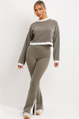 womens loungewear co ord set rib knit