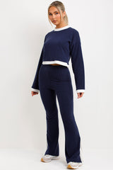 womens loungewear co ord set rib knit