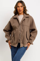 zara womens soft bomber jacket with collar 
