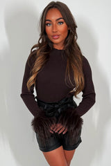 womens faux fur cuff christmas party outfit styledup